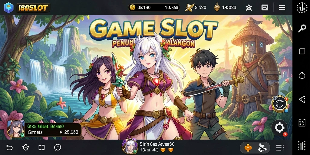 Screenshot gameplay <strong>180SLOT</strong> dengan karakter anime yang menarik.