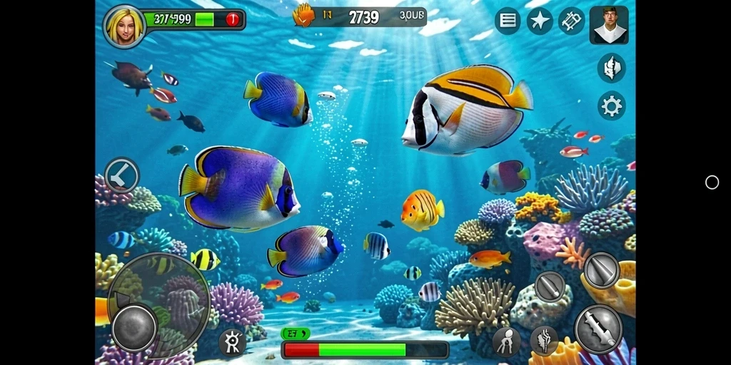 Gameplay seru dalam Tembak Ikan yang penuh warna.