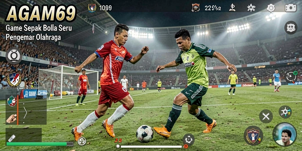 Gameplay seru dalam AGAM69, nikmati aksi sepak bola.