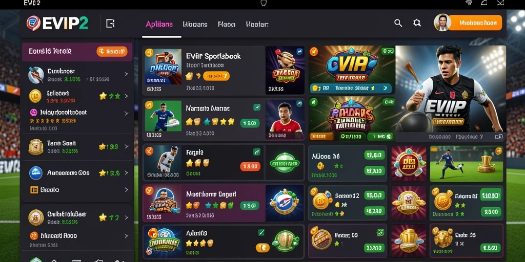 Tampilan gameplay menarik dari aplikasi sportsbook EVIP2.