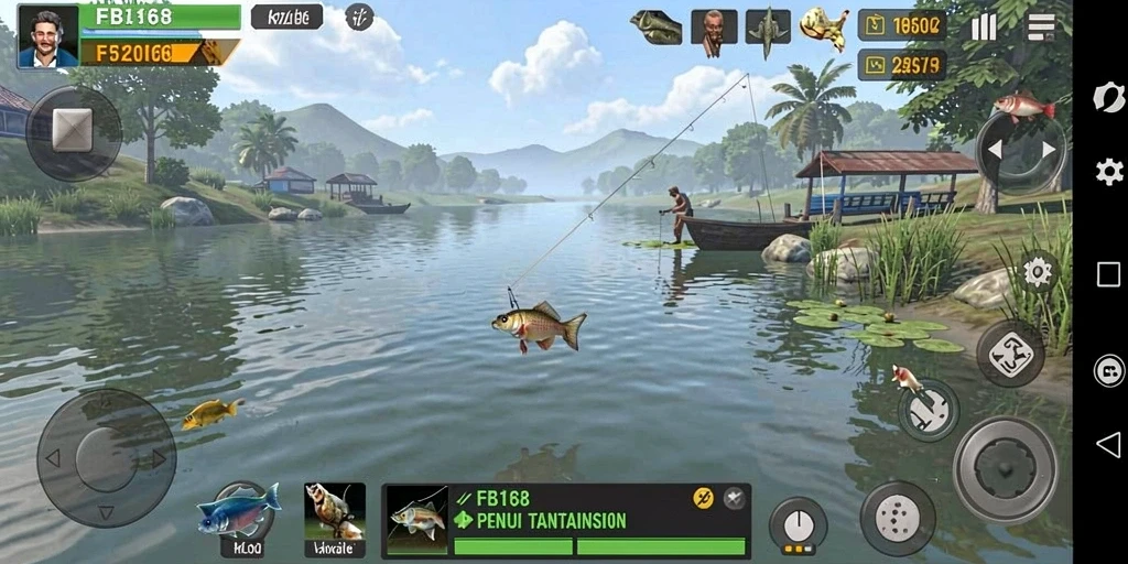 Tampilan game FB168 dengan aksi memancing yang intens dan visual menarik.
