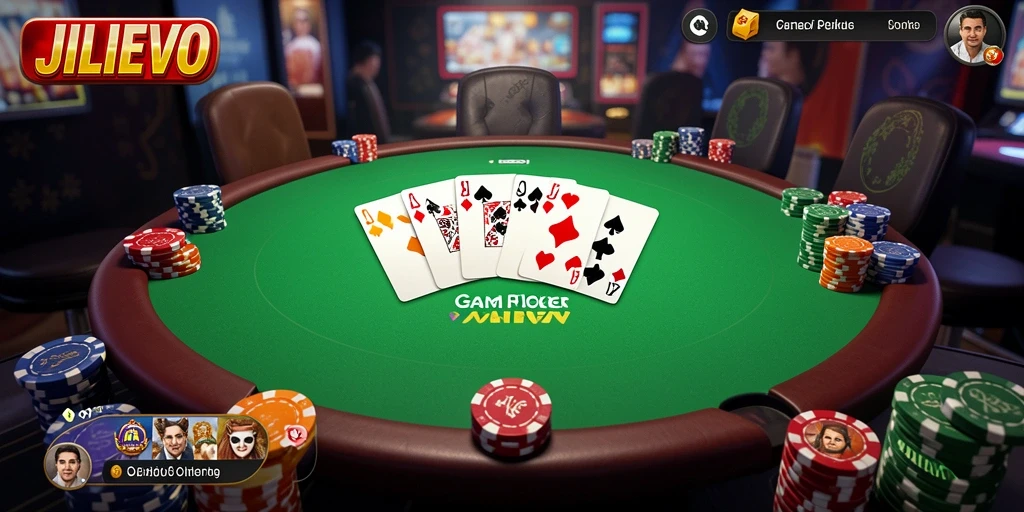 Tampilan gameplay Poker seru di JILIEVO dengan taruhan menarik.