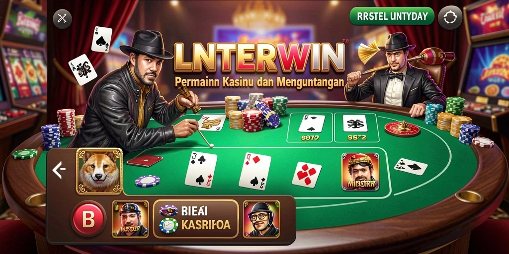 Screenshot LNTERWIN menampilkan pengalaman bermain Kasino yang seru dan menghibur.