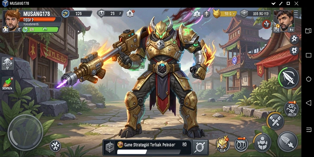 Screenshot utama menunjukkan aksi strategi dalam gameplay MUSANG178.