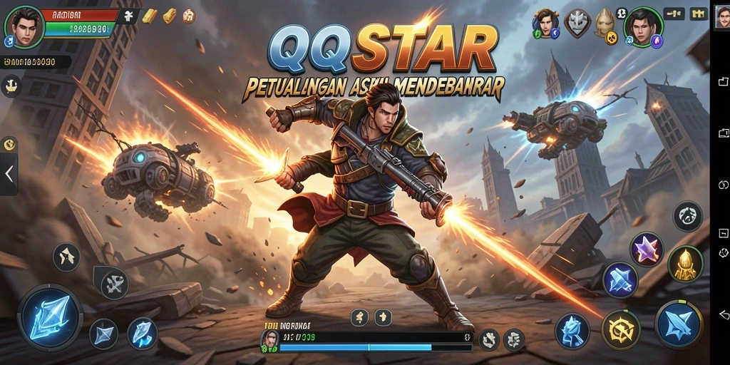 Tampilan aksi mendebarkan dalam gameplay QQSTAR yang penuh tantangan.