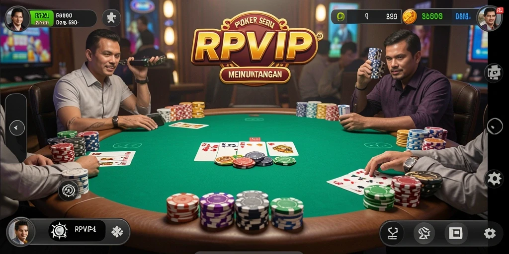 Tampilan gameplay Poker di RPVIP4 yang seru dan mendebarkan.