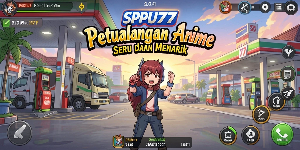 Tampilan menarik dari gameplay SPBU77 dengan karakter Anime yang ikonik.