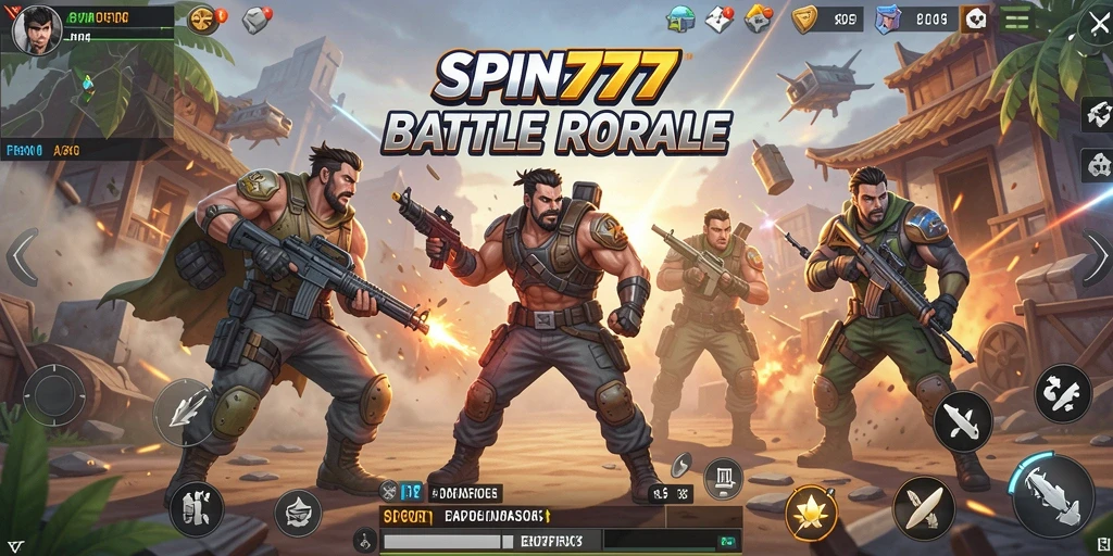 Screenshot dari gameplay SPIN777 yang mendebarkan di arena Battle Royale.